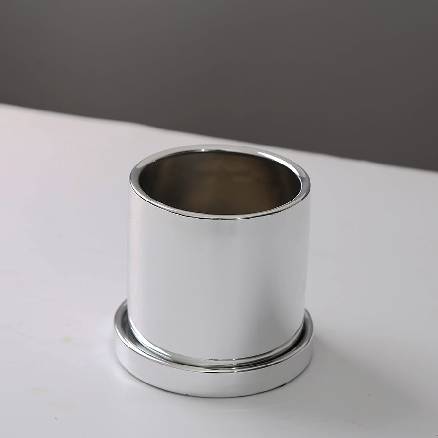 Metal Plated Ceramic flower pot