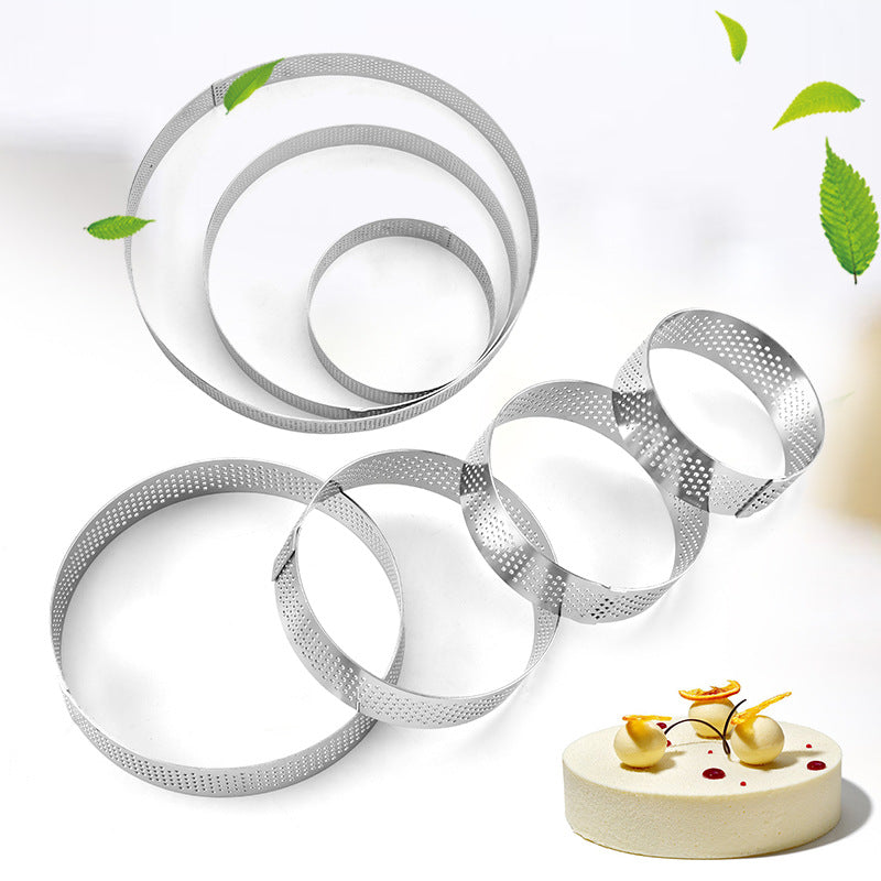 Perforated Stainless Steel French Tart Rings