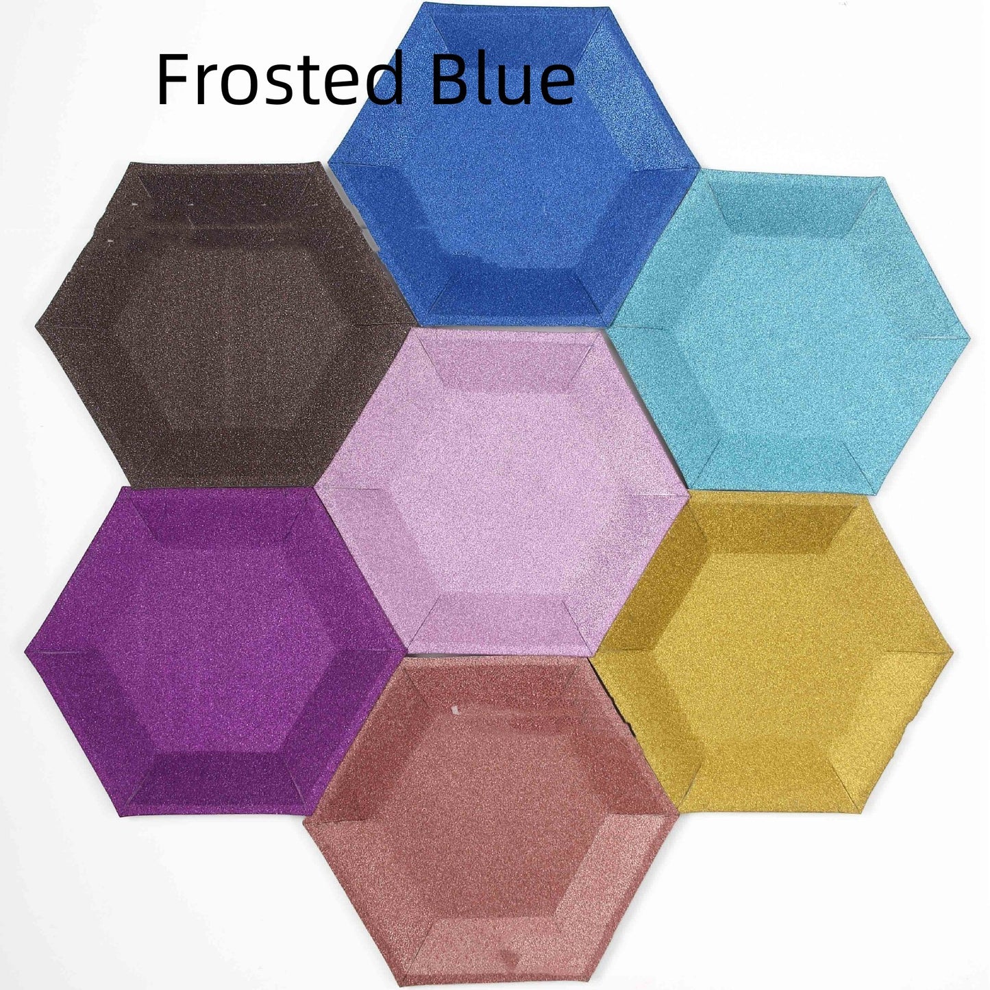 8PC Colorful Hexagonal Paper Dessert Tray