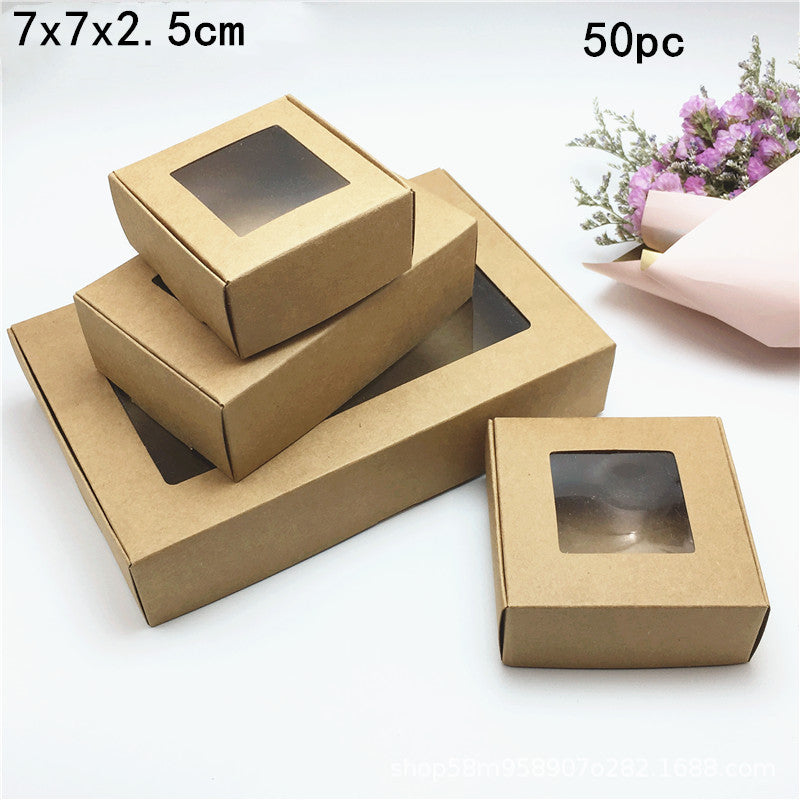 50PC Vintage Kraft Paper Bakery Boxes