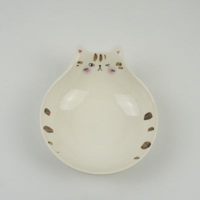 Japanese Cat Face Ceramic Bowl