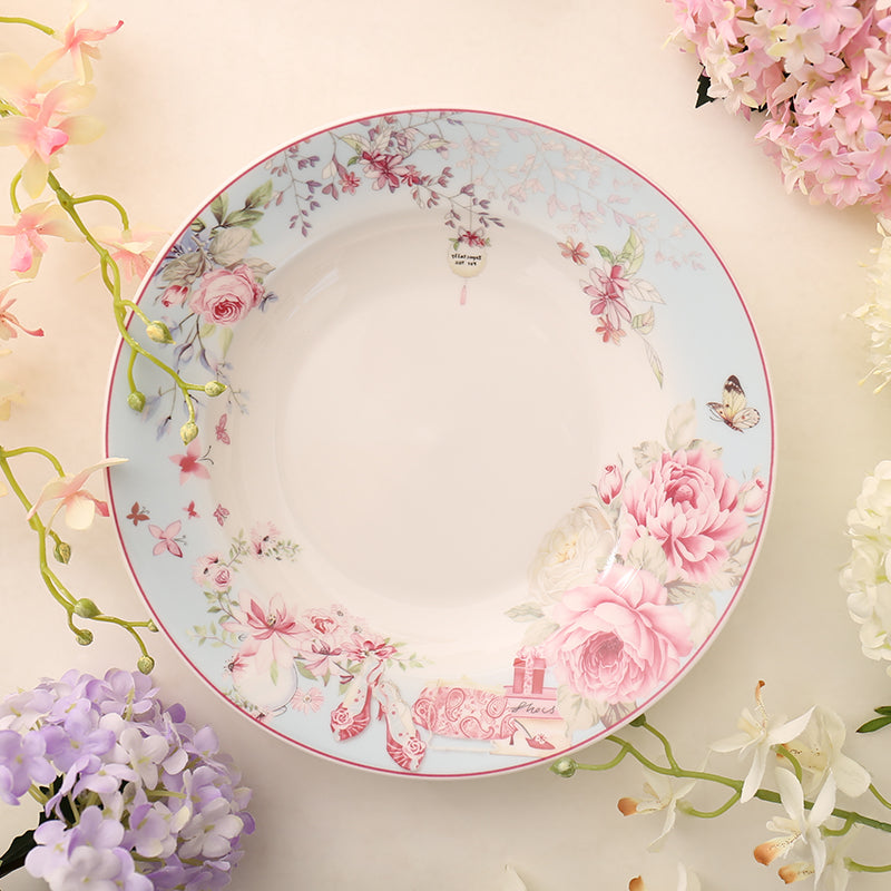 Tableware: Pink Flowers Bone China Bowl