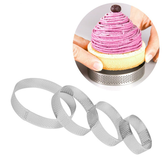 Perforated Stainless Steel French Tart Rings