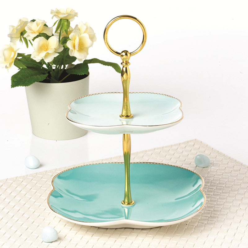 2-Tier English Bone China Dessert Stand