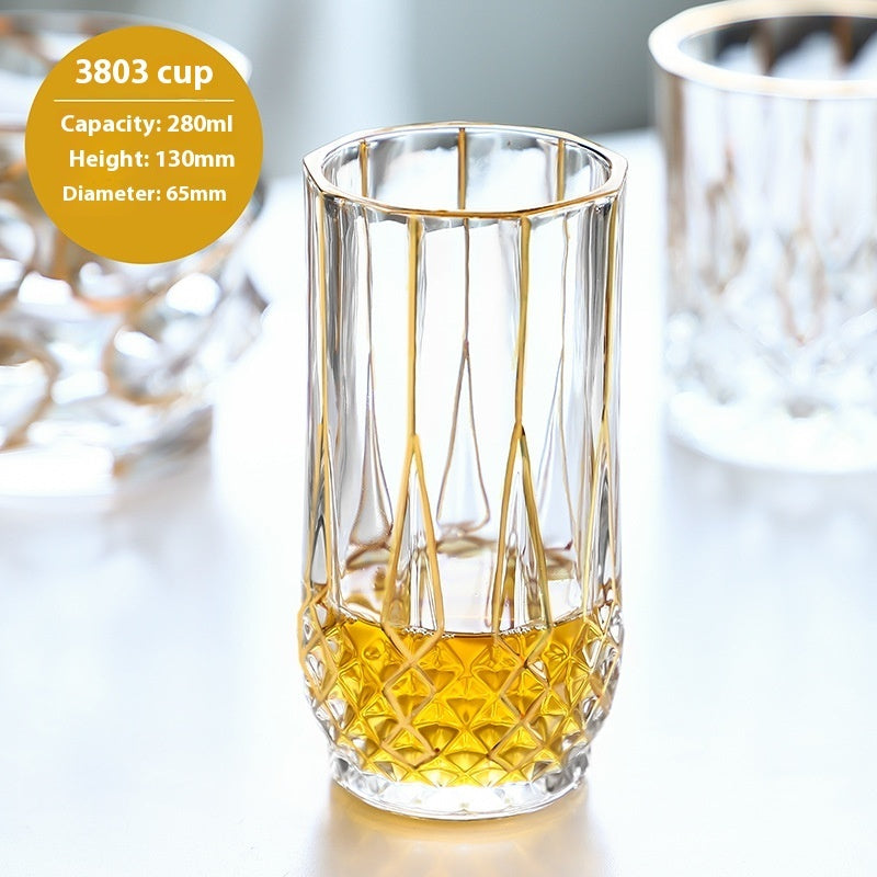 Crystal Drinking Glasses with Gold Gilding