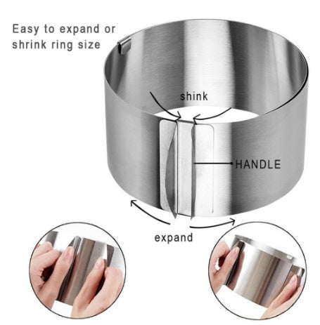 Stainless Steel Adjustable Cake Ring (6-12 inches)