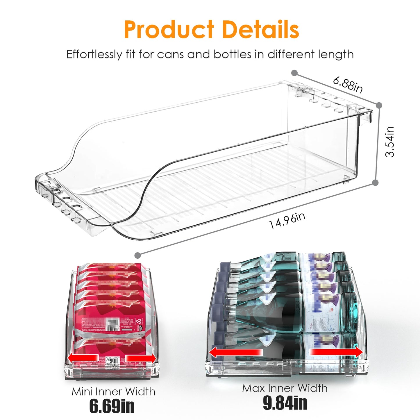 REFRIGERATOR ORGANIZATION-Soda Can Organizers-4Pcs