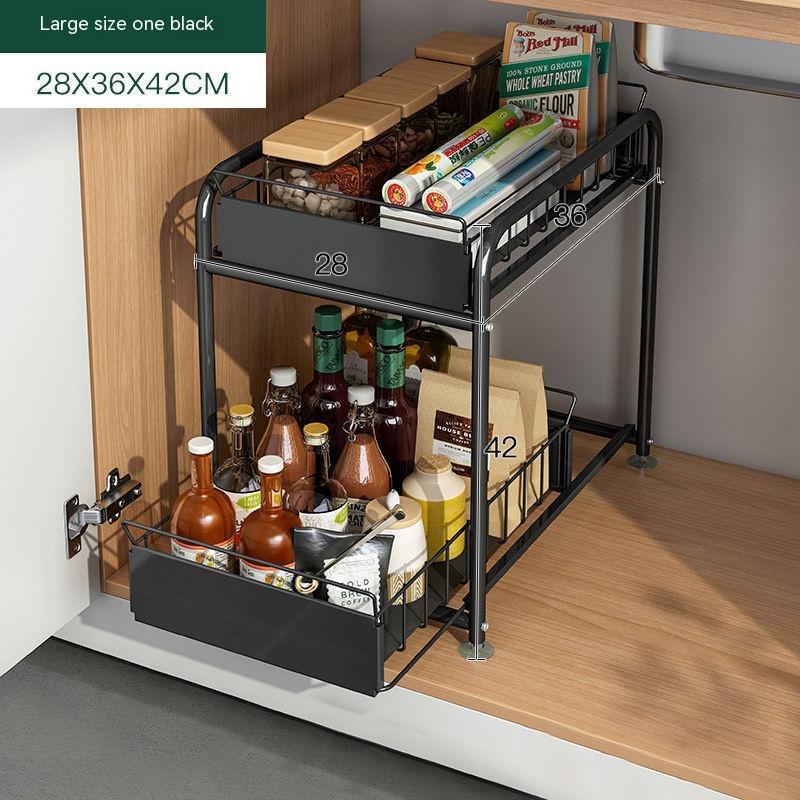 Metal 2-Tier Pull Out Organizer Rack-Variety of Colors