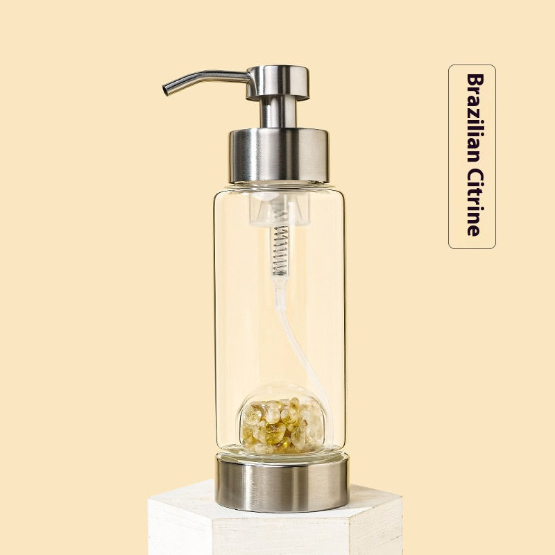 Natural Crystal Gravel Glass Pump Bottle