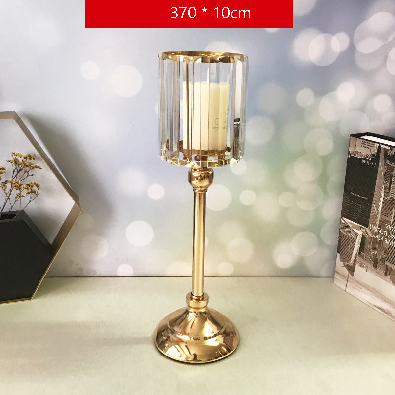 Candle Holder-Crystal Glass & Metal