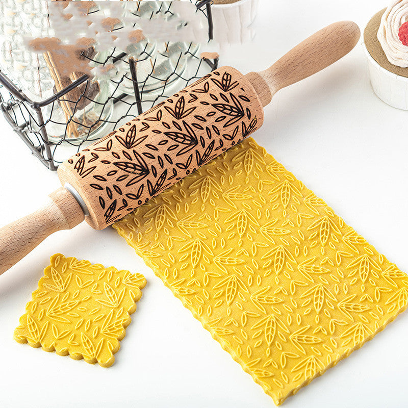 Assorted Leaves Embossed Rolling Pin