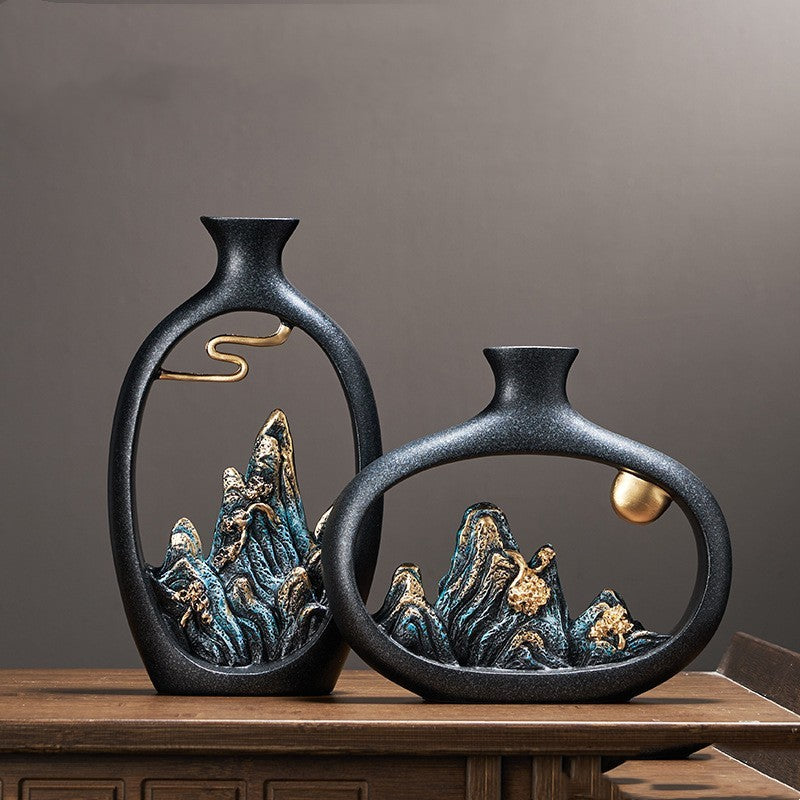 Chinese Mountain View Vase