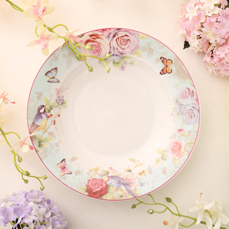 Tableware: Pink Flowers Bone China Bowl