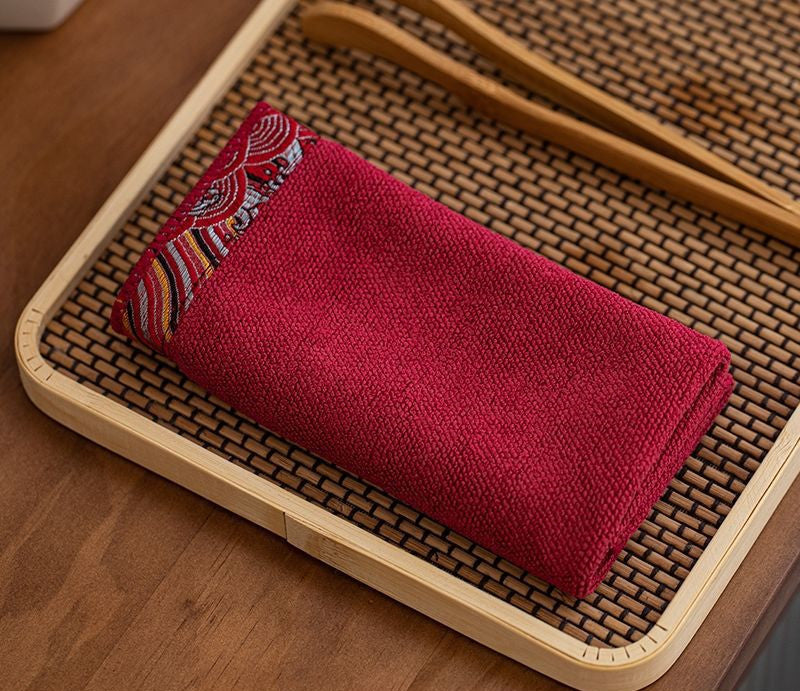 Towels: Zen Cotton Embroidered Tea Towels