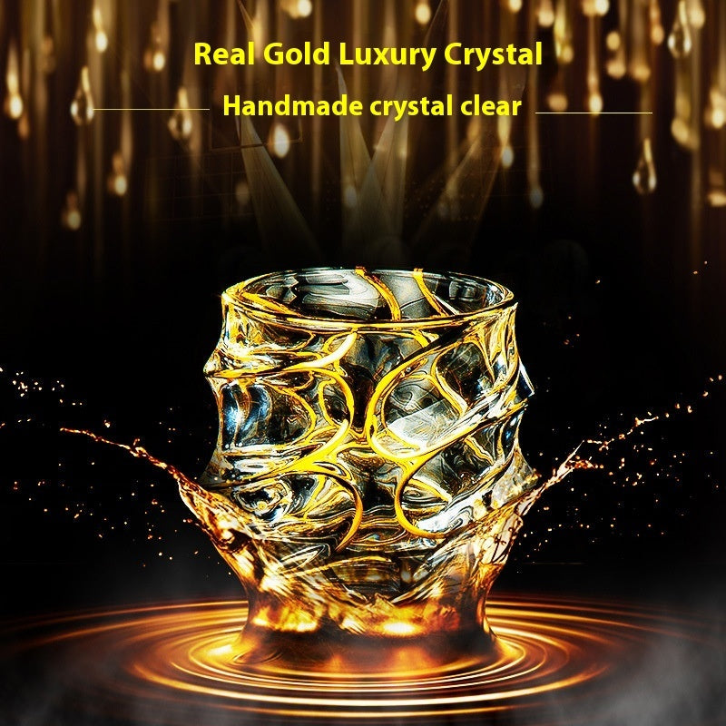 Crystal Drinking Glasses with Gold Gilding