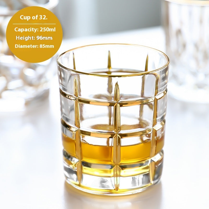 Crystal Drinking Glasses with Gold Gilding