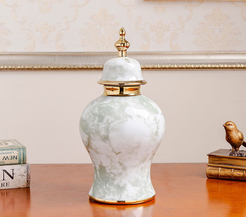 Vase-Classic Ginger Jar-Marble Finish