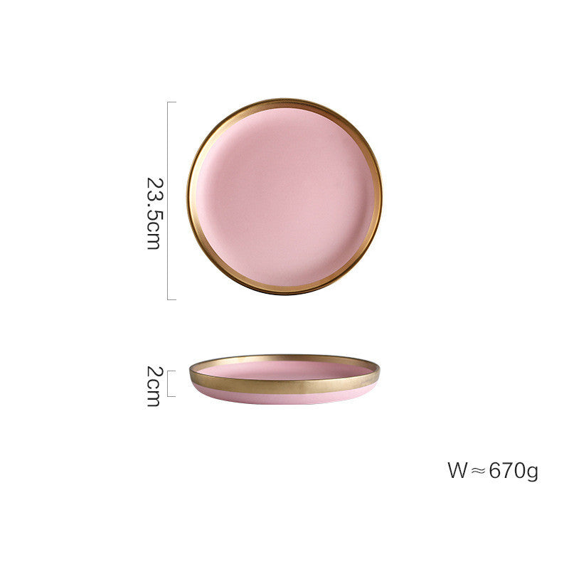 Tableware: Pink & Gold Porcelain Dinnerware