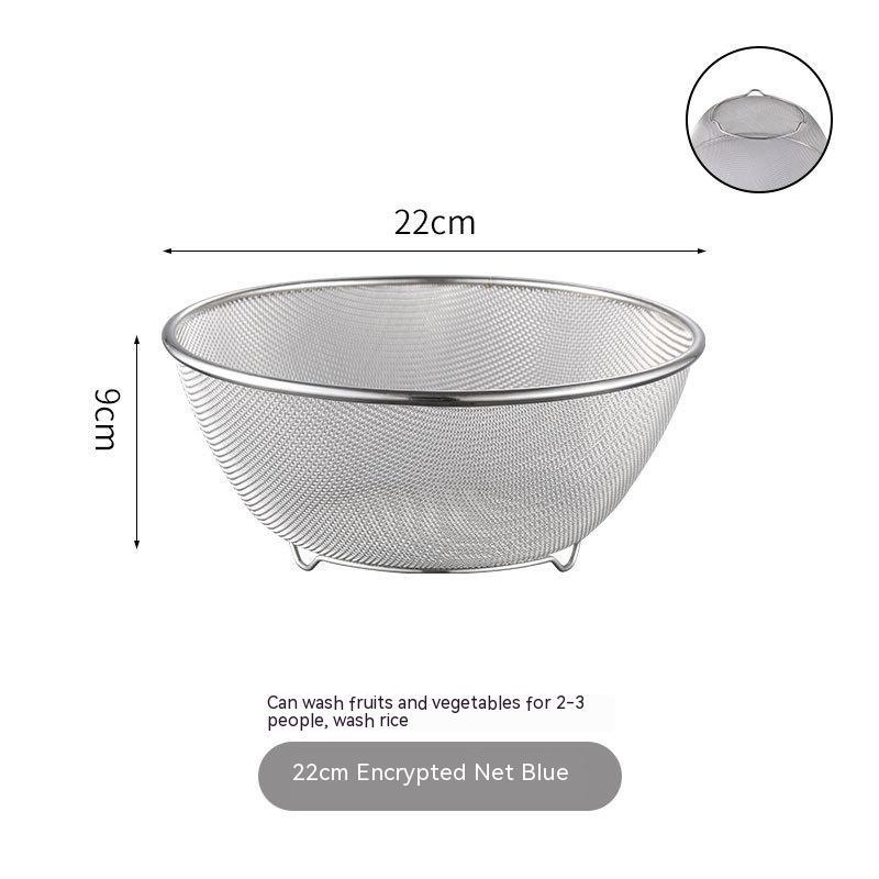 Kitchenware: Stainless Steel Mixing Bowl & Mesh Sieve