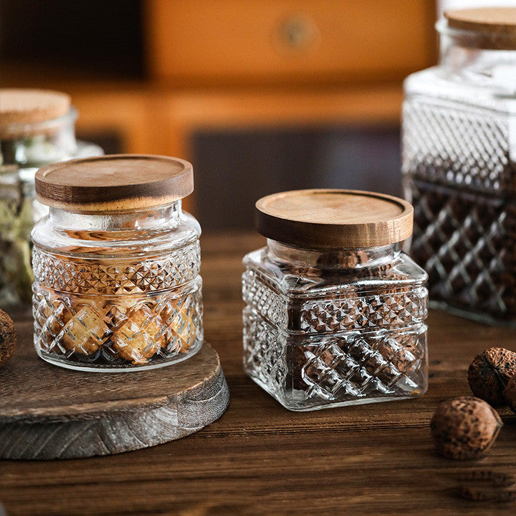 Airtight French Glass Jars with Bamboo Lid