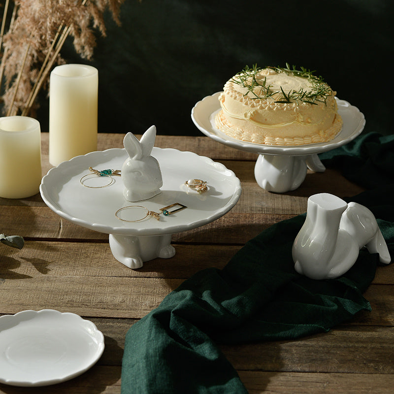 Nordic Ceramic Bunny Dessert Stand