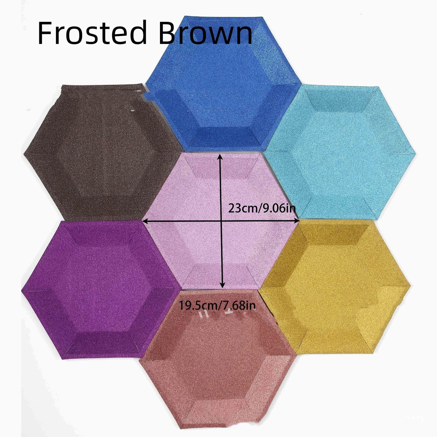 8PC Colorful Hexagonal Paper Dessert Tray