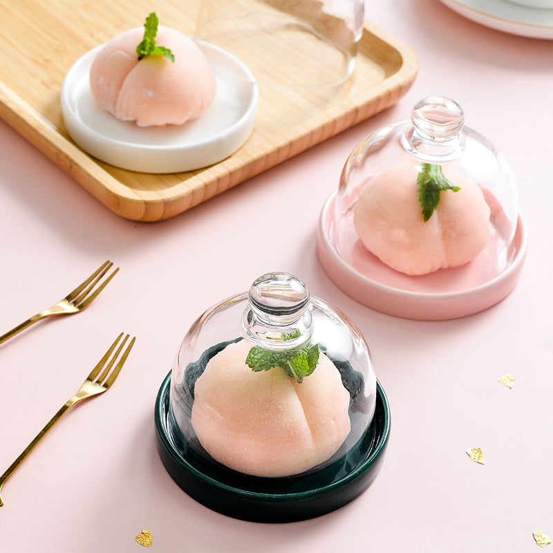 Glass Domed Ceramic Dessert Dish