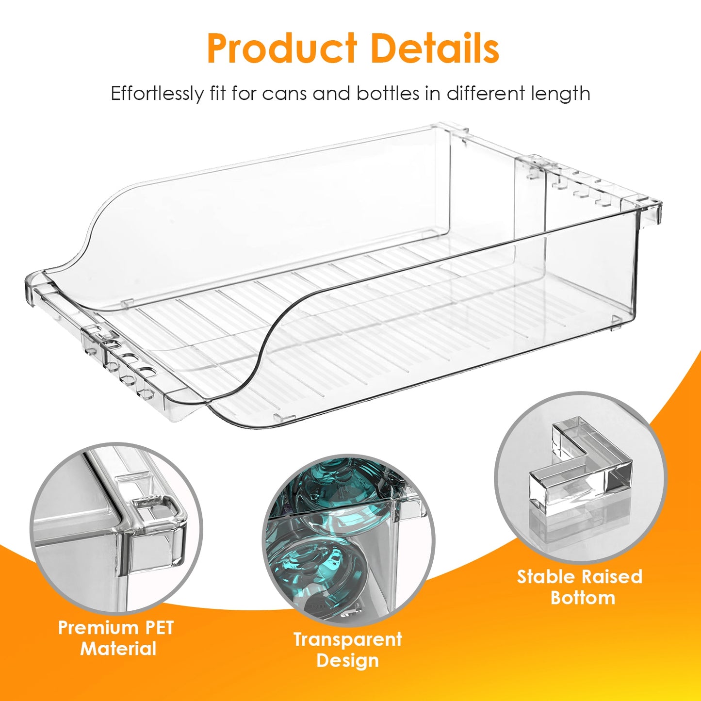 REFRIGERATOR ORGANIZATION-Soda Can Organizers-4Pcs