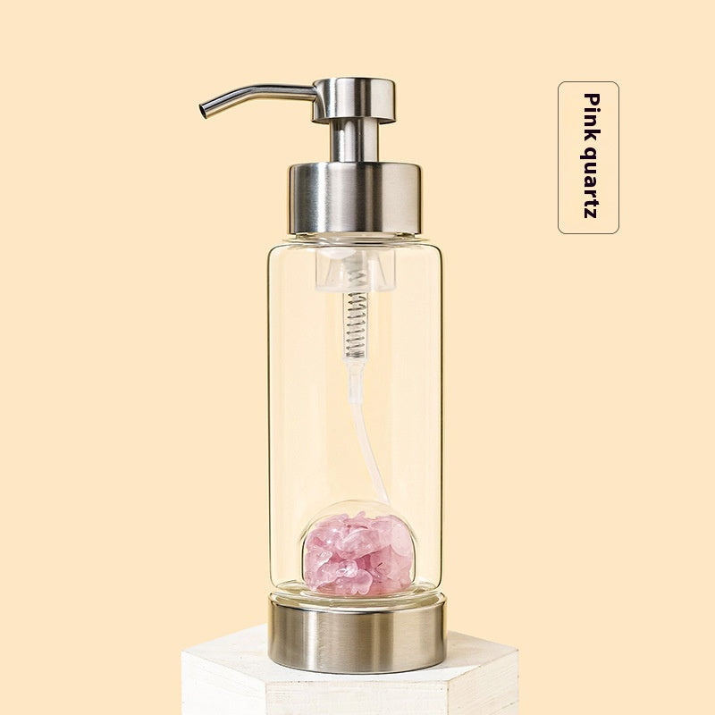 Natural Crystal Gravel Glass Pump Bottle