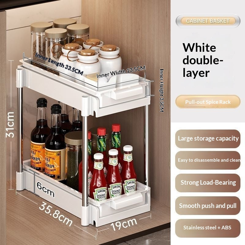 Kitchen Cabinet Built-in Pull-Out Dish Rack Drawer