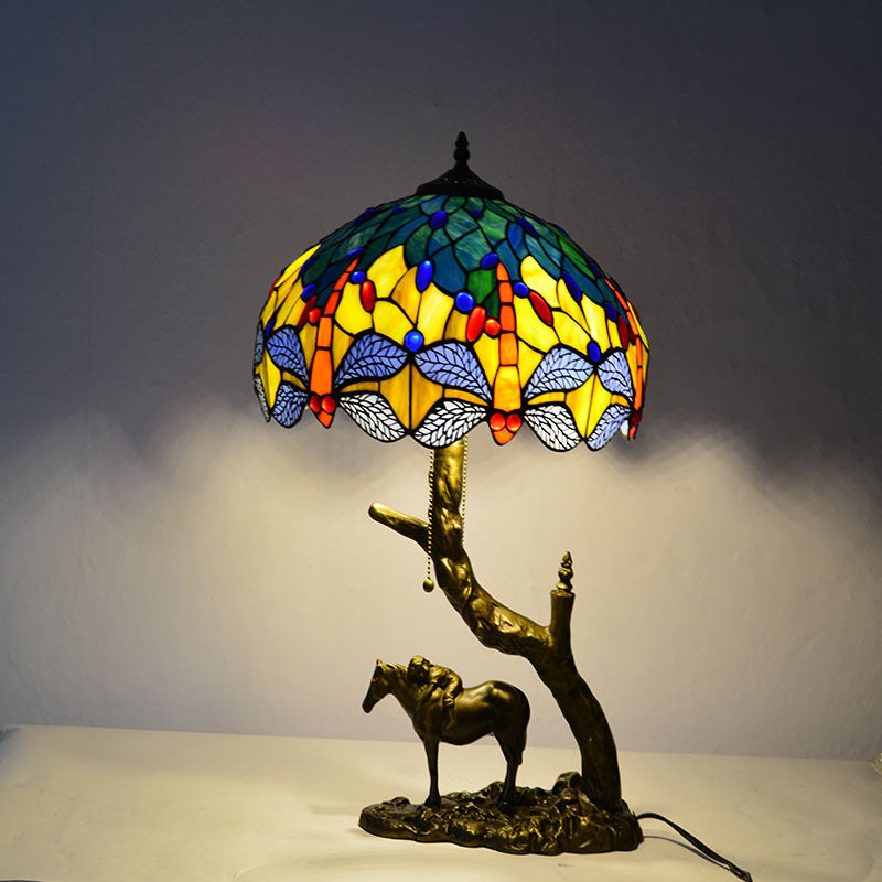 Tiffany Horse-Base Table Lamps