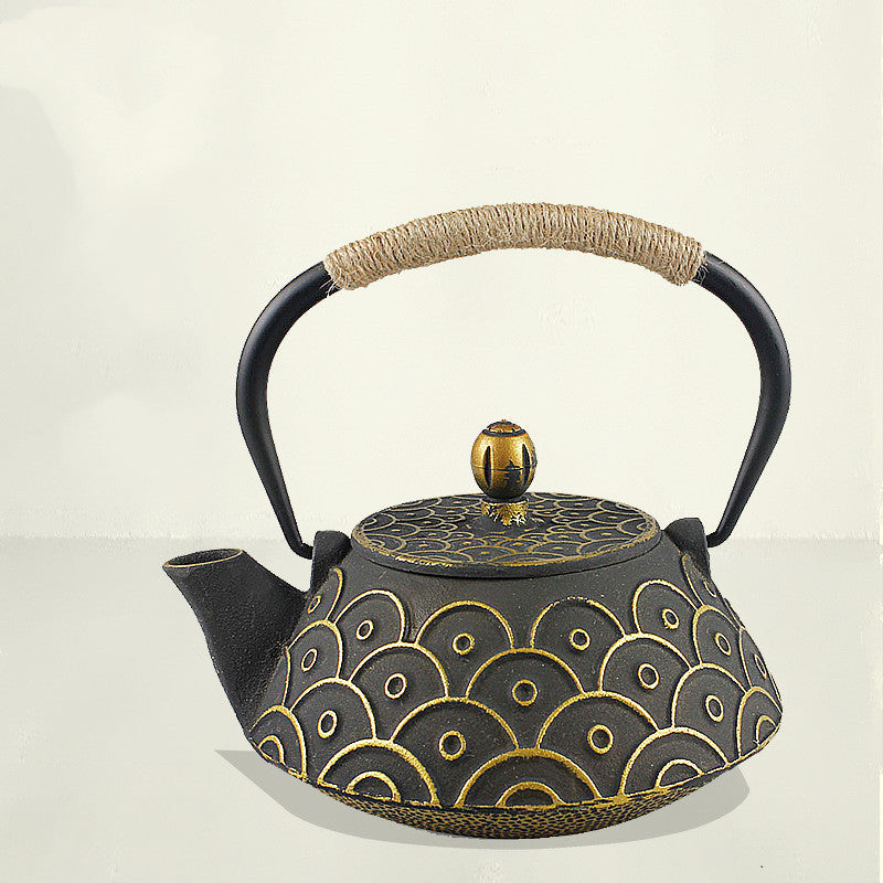 Golden Cast Iron Tea Kettle