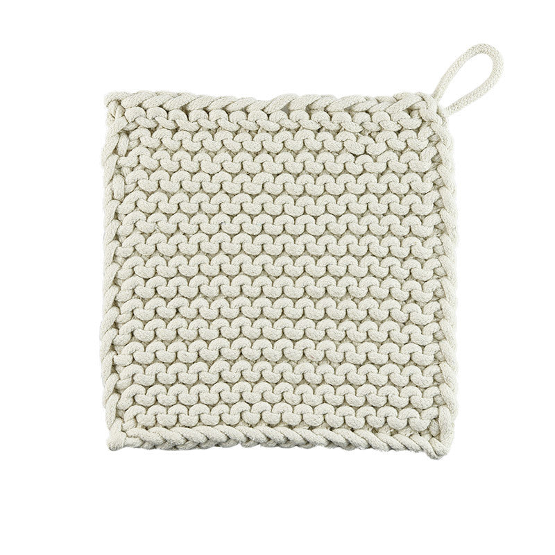 Kitchen Linens: 2PC Braided Rope Pot Holder-Coaster