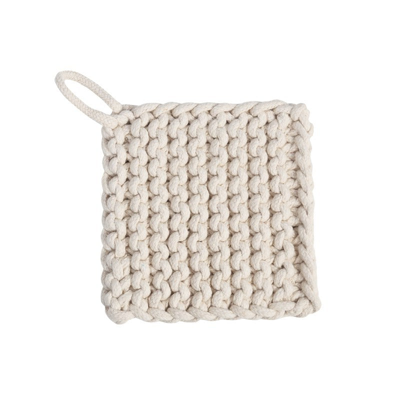 Kitchen Linens: 2PC Braided Rope Pot Holder-Coaster