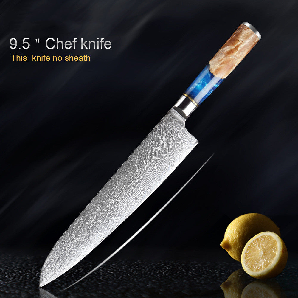 Blue & Tan Marble Japanese Chef's Knife Set
