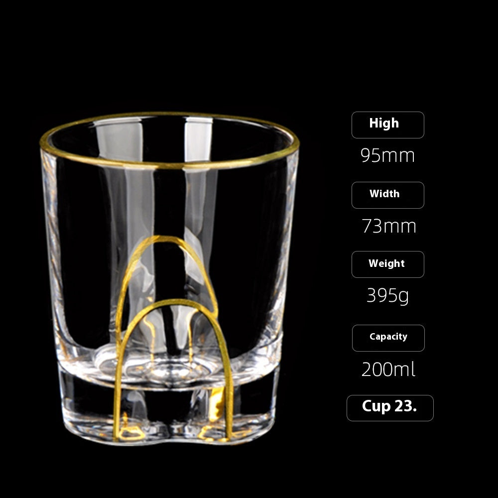 Crystal Drinking Glasses with Gold Gilding