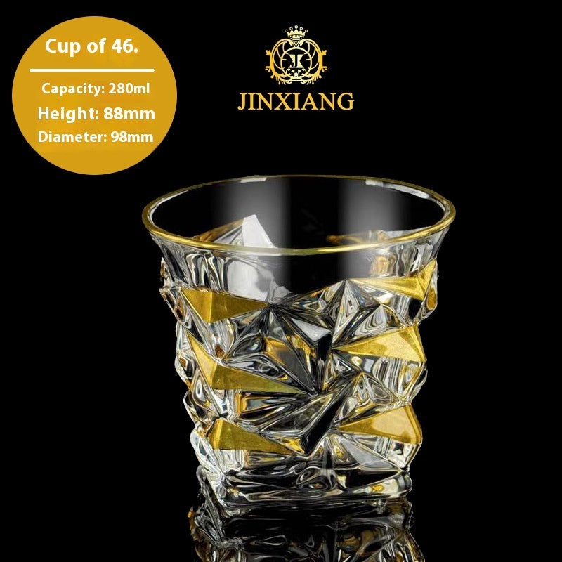 Crystal Drinking Glasses with Gold Gilding