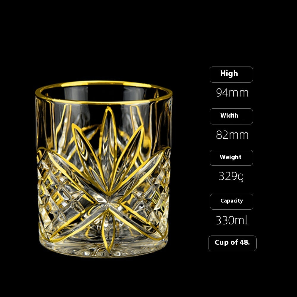 Crystal Drinking Glasses with Gold Gilding
