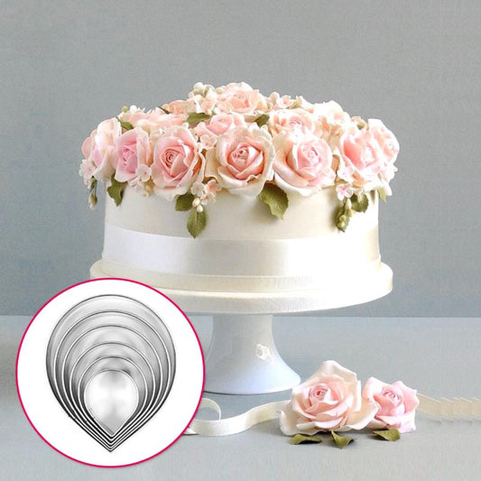Rose Petal Fondant Mold-Stainless Steel 6-Piece