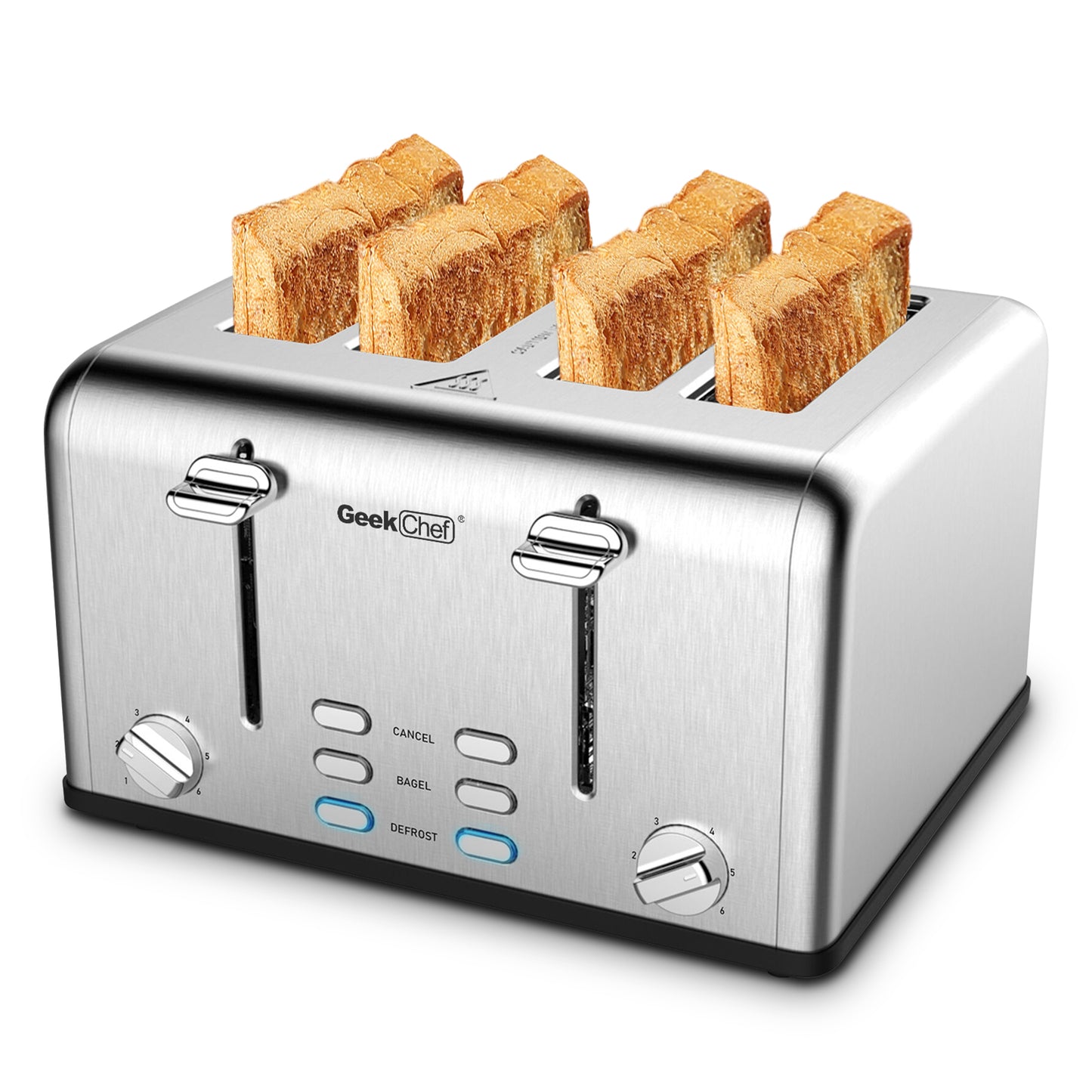 4-Slice Stainless Steel Toaster-Extra-Wide Slots by Geek Chef