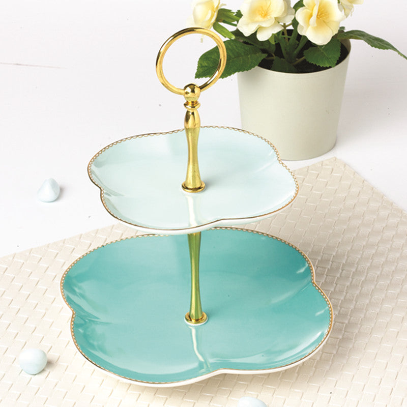 2-Tier English Bone China Dessert Stand