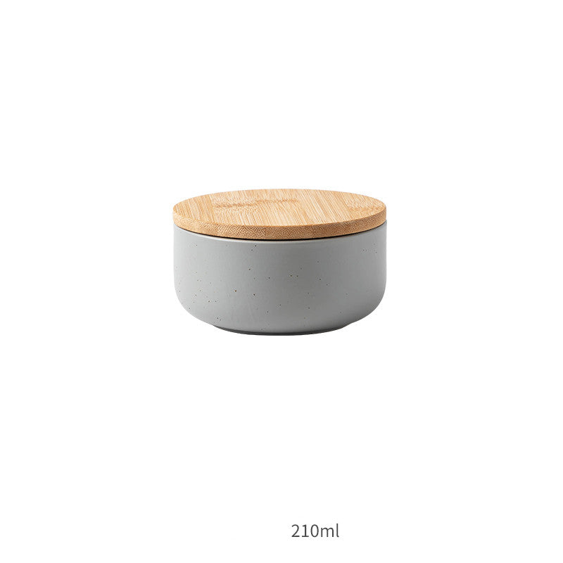 Minimalist Ceramic Canisters with Bamboo Lids