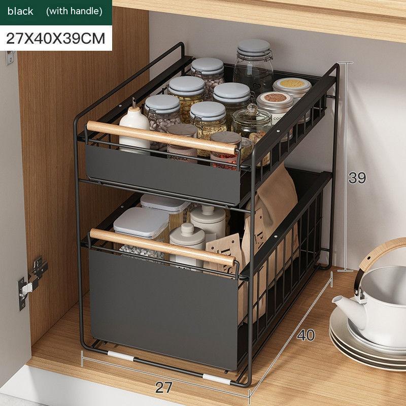 Metal 2-Tier Pull Out Organizer Rack-Variety of Colors