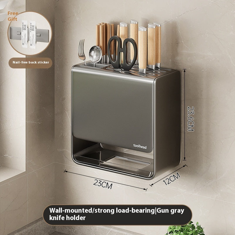 Modern Metal Knife Holder Wall Mount or Countertop