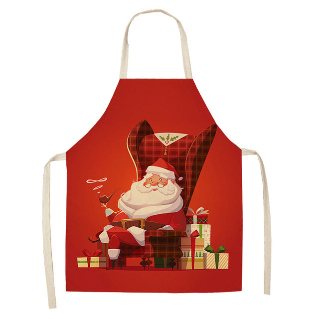 Christmas Aprons: Jolly Holidays Laughing Santa