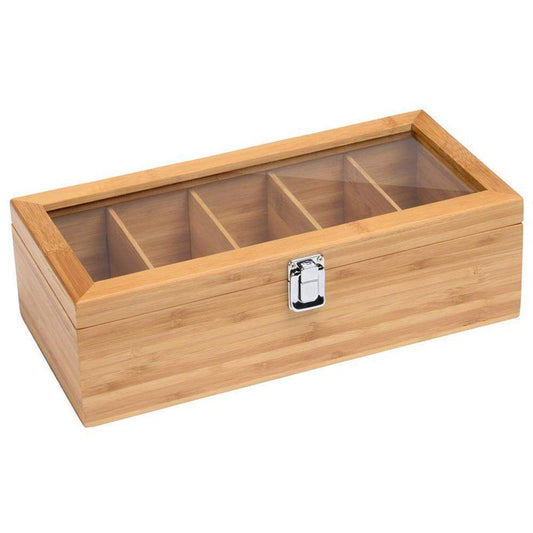 Bamboo Tea Organizer Box