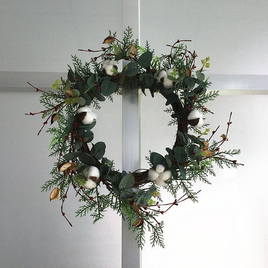 Dried Eucalyptus & Cotton Woodland Wreath