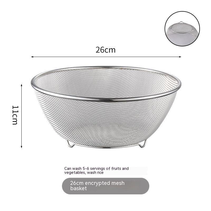 Kitchenware: Stainless Steel Mixing Bowl & Mesh Sieve