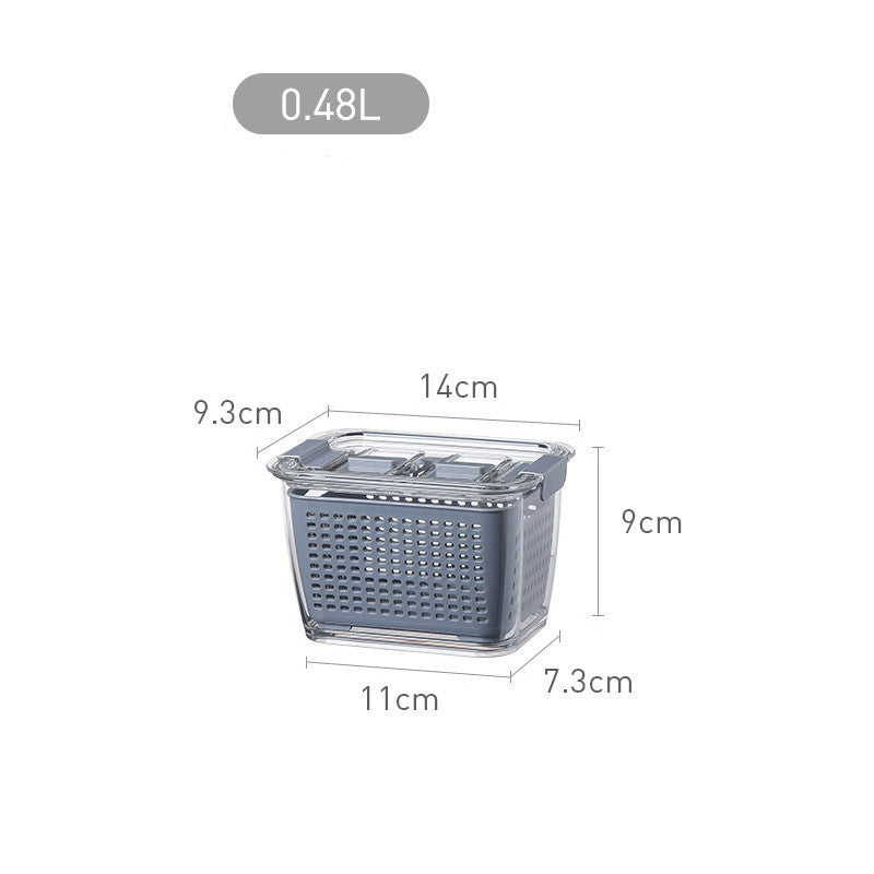 Grey Colander-Crisper w Partition-Various Sizes