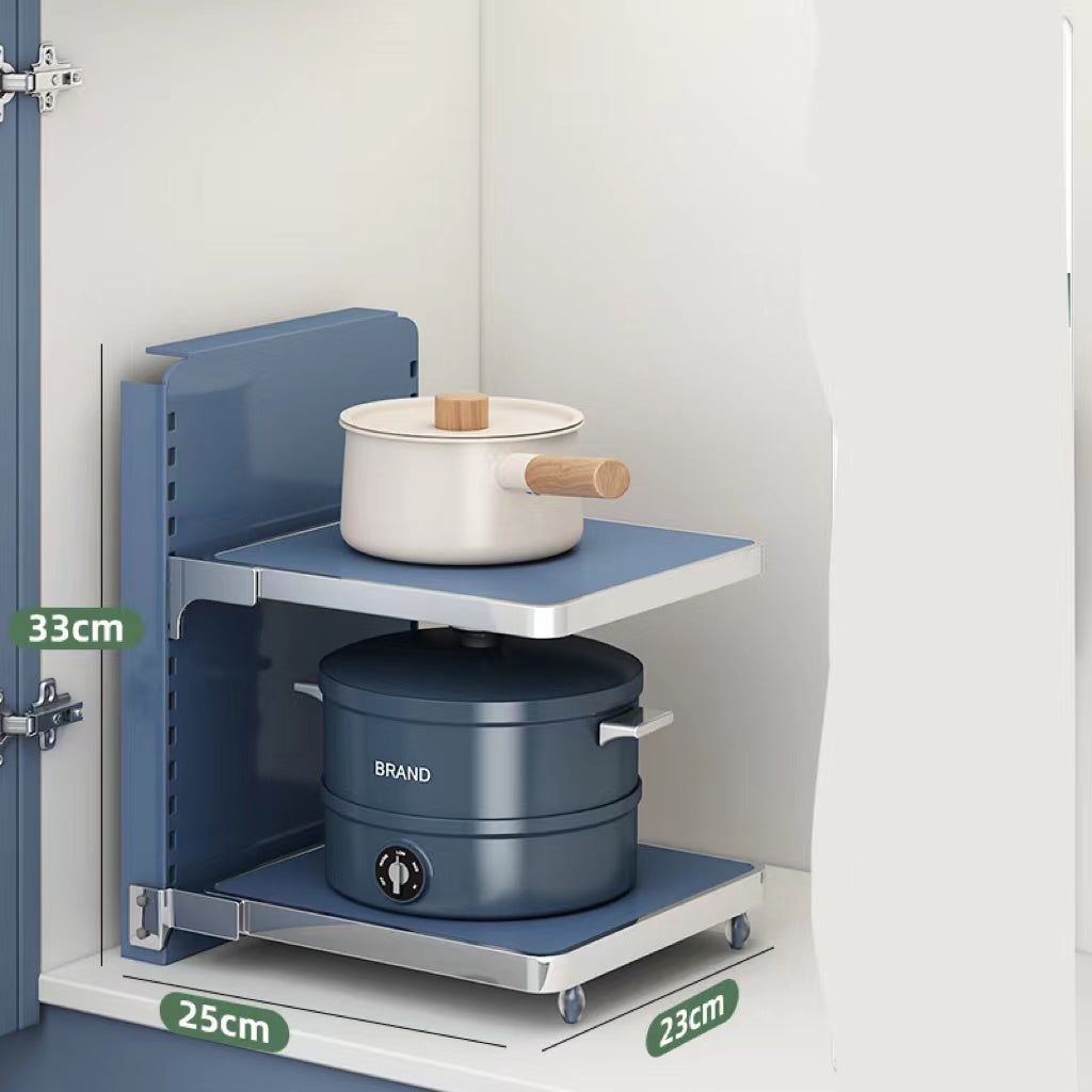 Multi-Level Kitchen Shelving Unit for Heavy or Large Pots